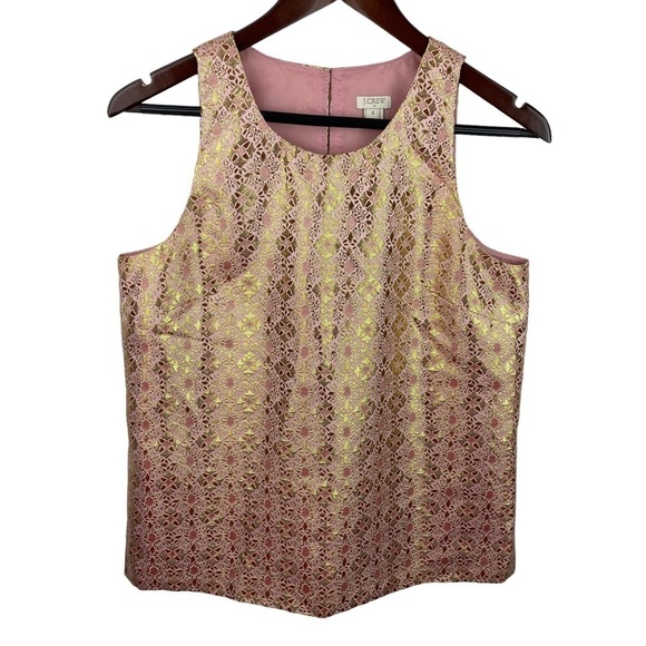 J. Crew Factory | Pink Gold Shimmer Sleeveless Shell Top - Picture 1 of 7